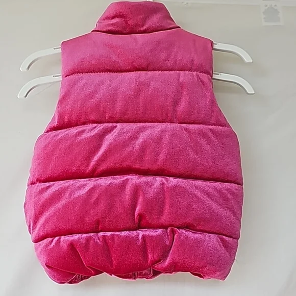 GYMBOREE | Hot Pink Zippered Velvet/Velour Puffer Vest, NWOT! - Picture 2 of 7